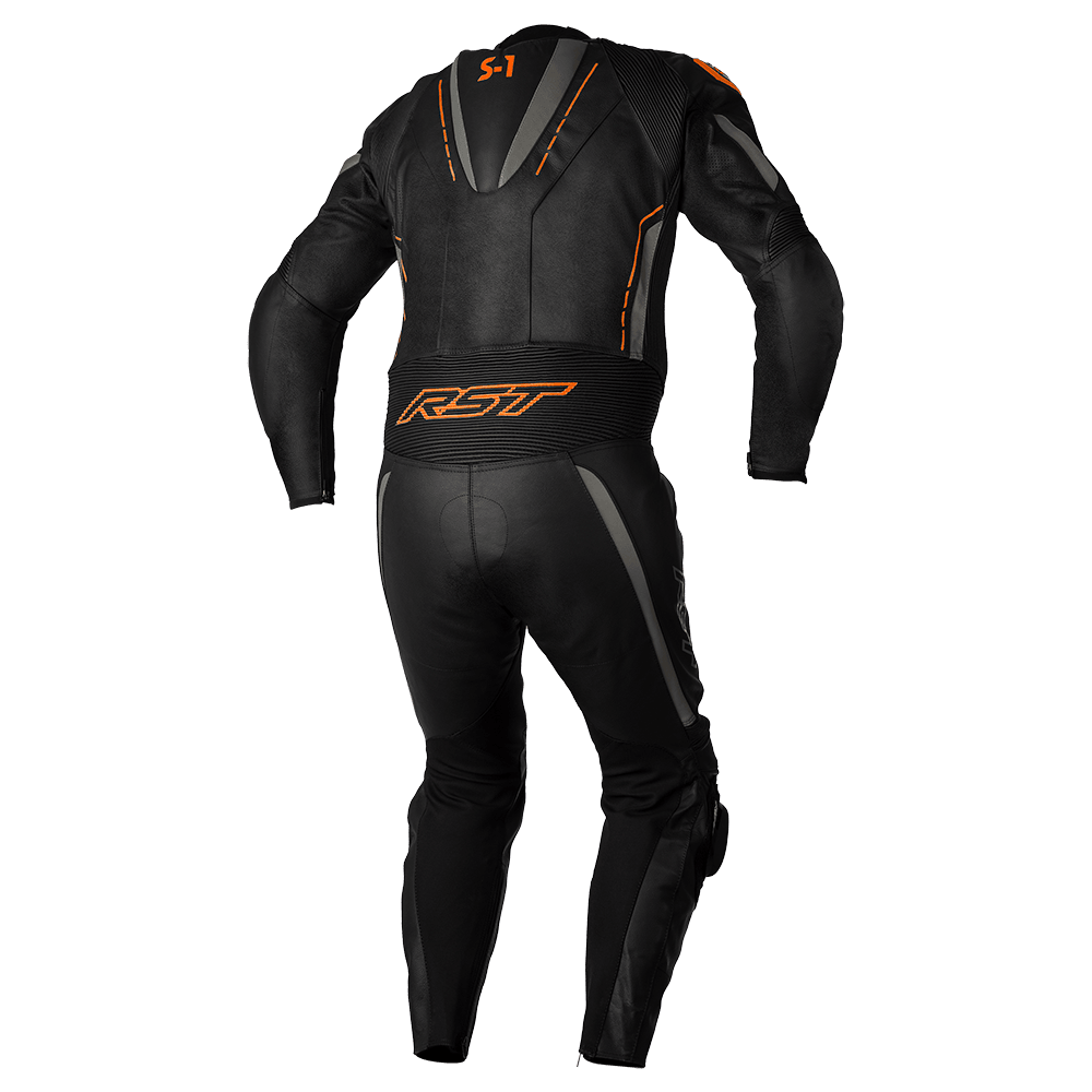 RST S-1 CE 1PCE SUIT - BLACK/GREY/NEON ORANGE MONZA IMPORTS sold by Cully's Yamaha