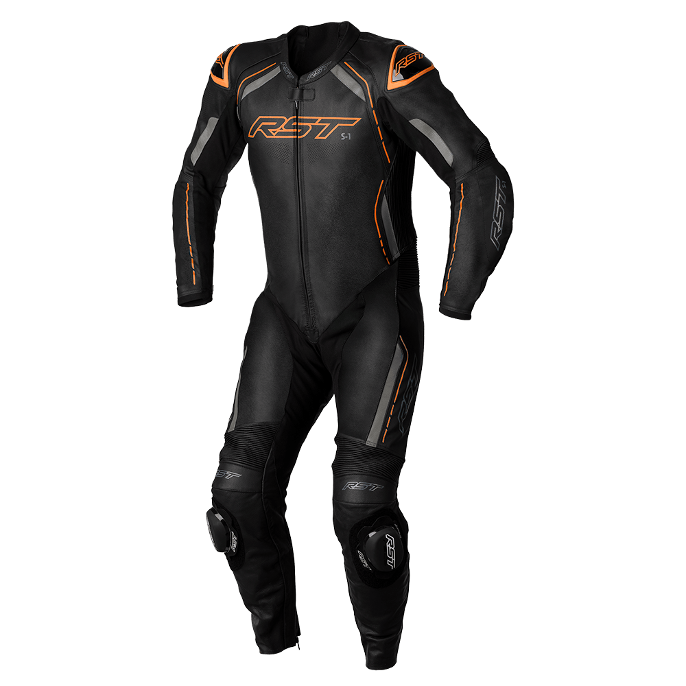 RST S-1 CE 1PCE SUIT - BLACK/GREY/NEON ORANGE MONZA IMPORTS sold by Cully's Yamaha