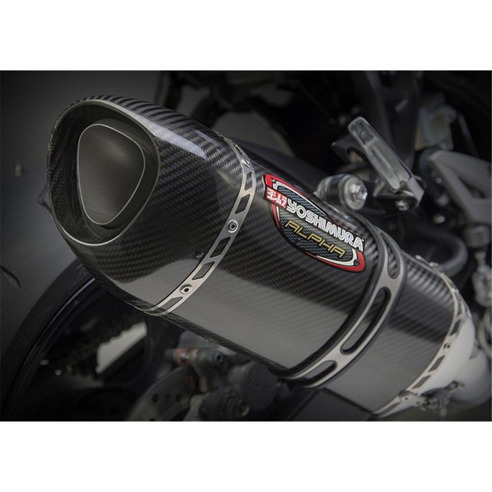 YOSHIMURA Alpha STAINLESS STEEL/ CARBON FIBER SLIP ON- YZF-R1 2015-2017 SERCO PTY LTD sold by Cully's Yamaha