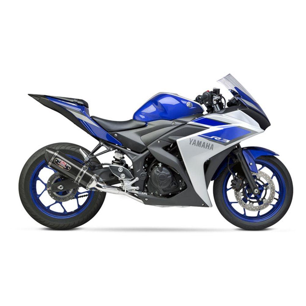 YOSHIMURA R77 STAINLESS STEEL/CARBON FIBRE EXHAUST SYSTEM- YZF-R3 2015-2017 SERCO PTY LTD sold by Cully's Yamaha