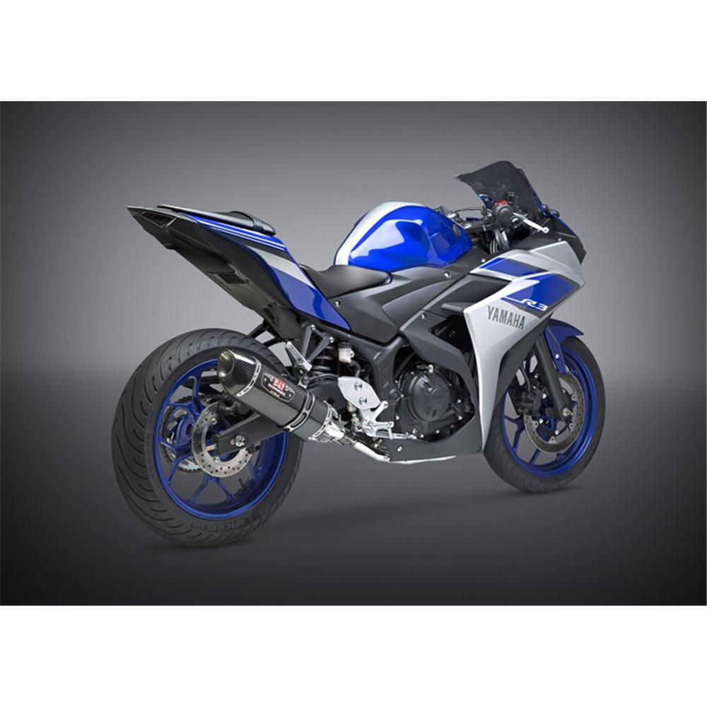 YOSHIMURA R77 STAINLESS STEEL/CARBON FIBRE EXHAUST SYSTEM- YZF-R3 2015-2017 SERCO PTY LTD sold by Cully's Yamaha