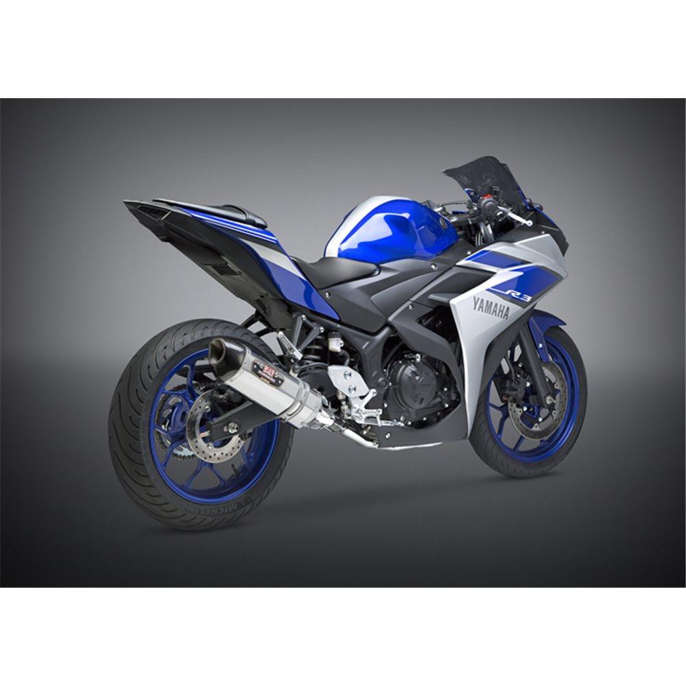 YOSHIMURA R77 STAINLESS STEEL/ CARBON FIBRE TIP- YZF-R3 2015-2017 SERCO PTY LTD sold by Cully's Yamaha