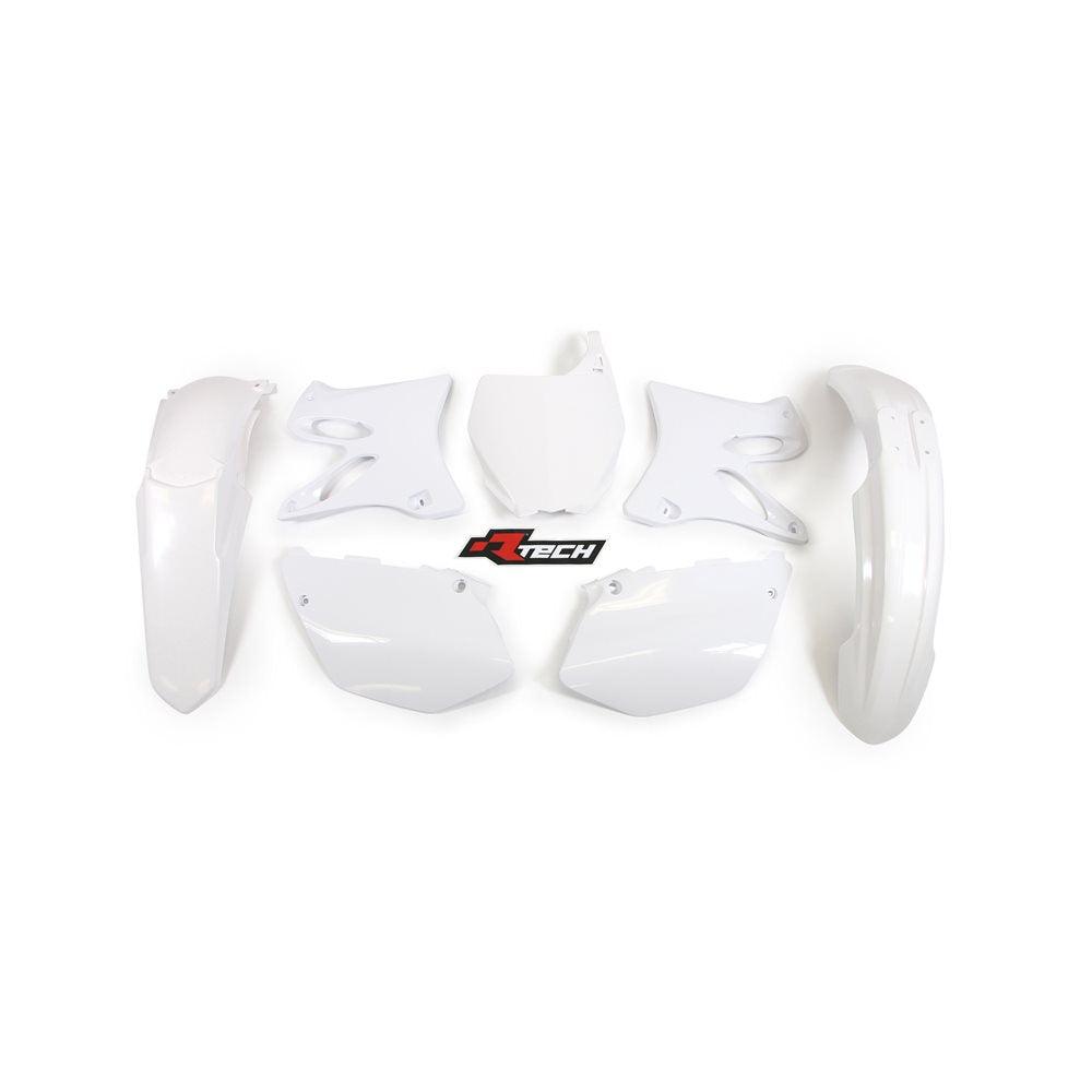 R-TECH PLASTICS KIT YZ125/ YZ250 2006-2014- OEM/ WHITE/ BLACK JOHN TITMAN RACING SERVICES sold by Cully's Yamaha