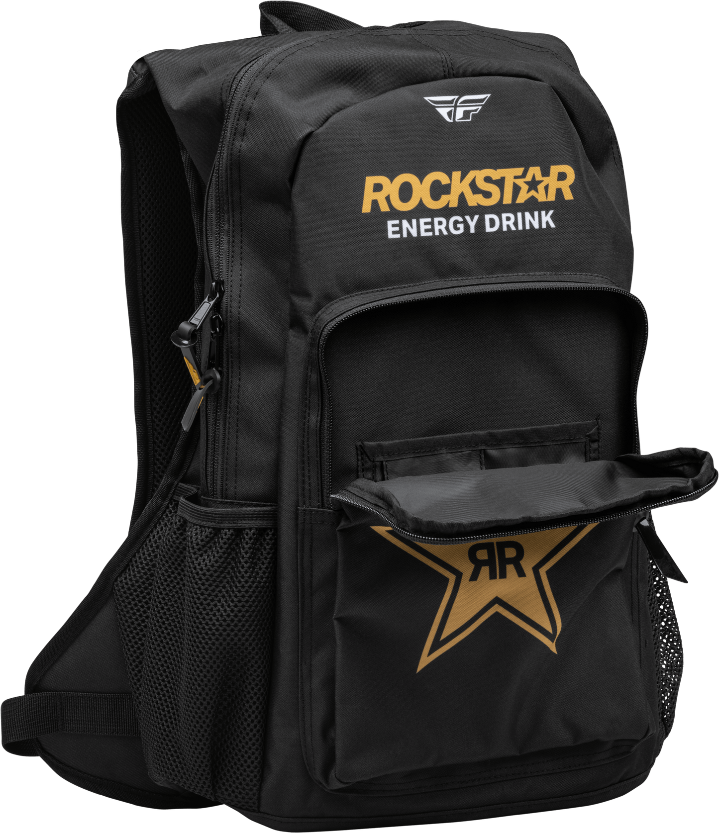 FLY 2023 JUMP PACK ROCKSTAR BACKPACK - BLACK/GOLD MCLEOD ACCESSORIES (P) sold by Cully's Yamaha
