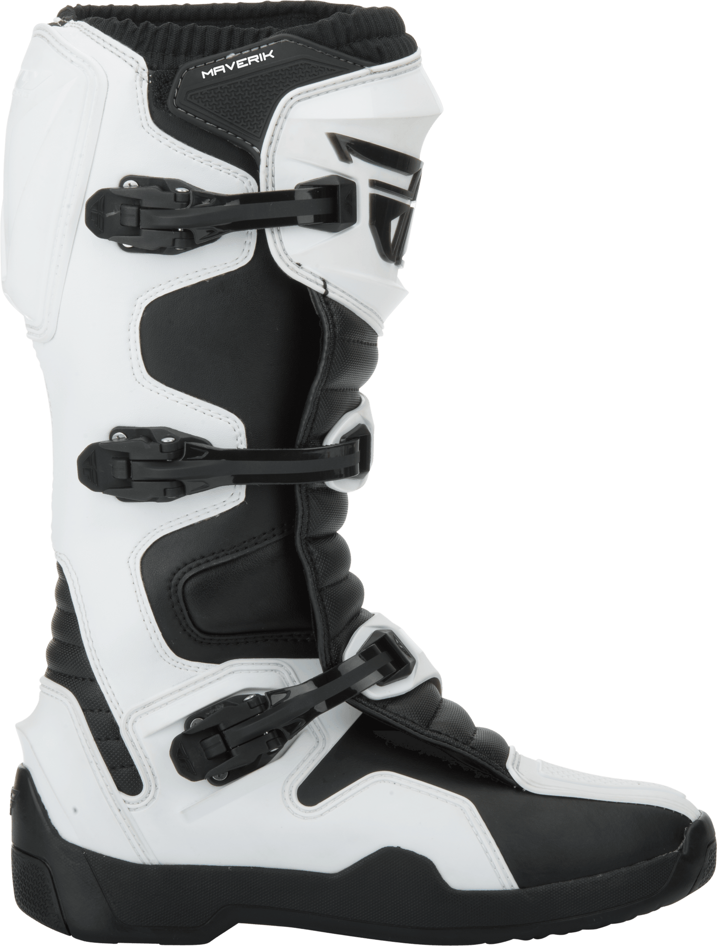 FLY 2023 MAVERIK BOOTS - WHITE/BLACK MCLEOD ACCESSORIES (P) sold by Cully's Yamaha