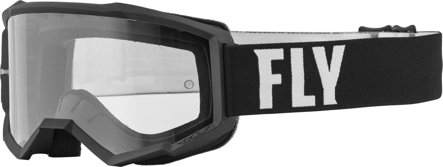 FLY 2023 FOCUS GOGGLES - BLACK/WHITE (CLEAR) MCLEOD ACCESSORIES (P) sold by Cully's Yamaha