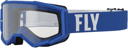 FLY 2023 FOCUS GOGGLES - BLUE/WHITE (CLEAR) MCLEOD ACCESSORIES (P) sold by Cully's Yamaha