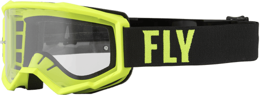FLY 2023 FOCUS GOGGLES - HI-VIS/BLACK (CLEAR) MCLEOD ACCESSORIES (P) sold by Cully's Yamaha