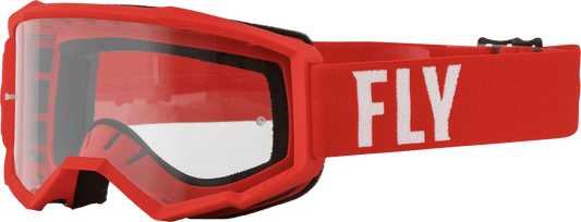 FLY 2023 FOCUS GOGGLES - RED/WHITE (CLEAR) MCLEOD ACCESSORIES (P) sold by Cully's Yamaha
