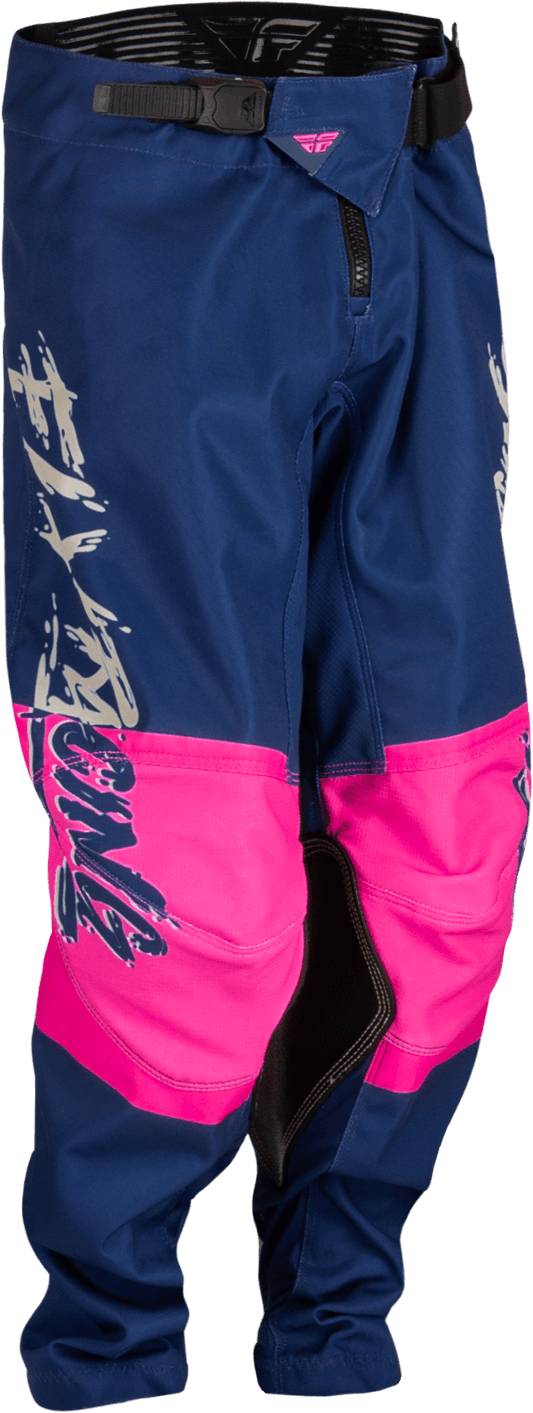 FLY 2023 YOUTH KINETIC KHAOS PANTS - PINK/NAVY/TAN MCLEOD ACCESSORIES (P) sold by Cully's Yamaha