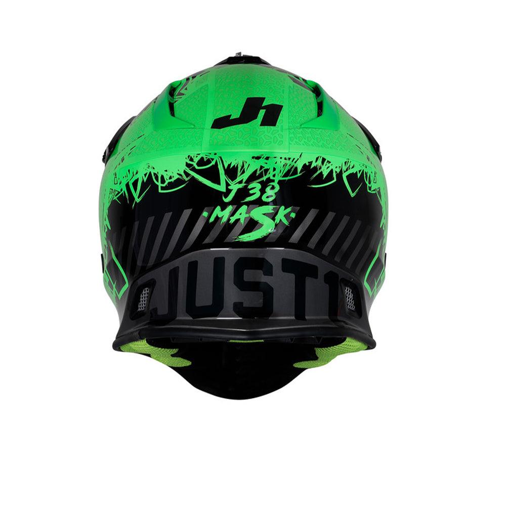 JUST1 J38 MASK 2021 HELMET - FLUO GREEN TITANIUM/BLACK GLOSS FICEDA ACCESSORIES sold by Cully's Yamaha