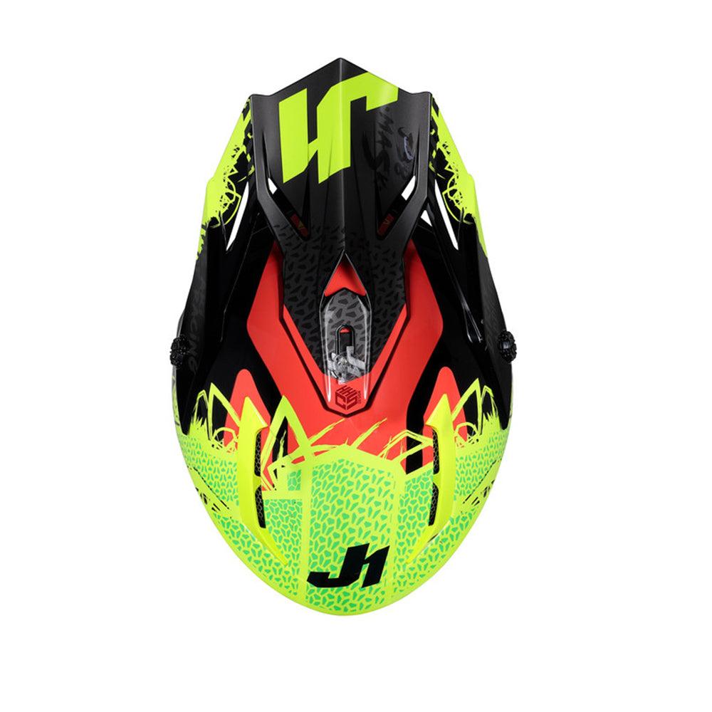 JUST1 J38 MASK 2021 HELMET - FLUO YELLOW/RED/BLACK GLOSS FICEDA ACCESSORIES sold by Cully's Yamaha