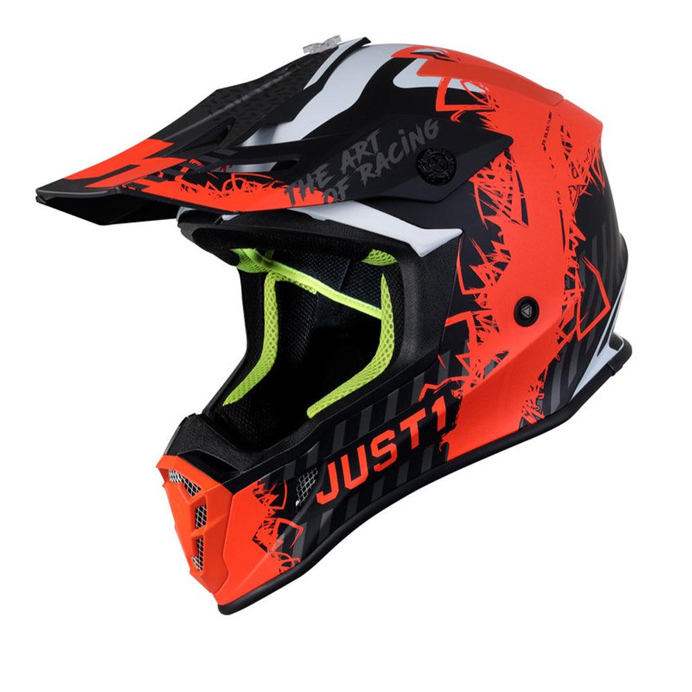 JUST1 J38 MASK 2021 HELMET - FLUO ORANGE TITANIUM/BLACK MATT FICEDA ACCESSORIES sold by Cully's Yamaha