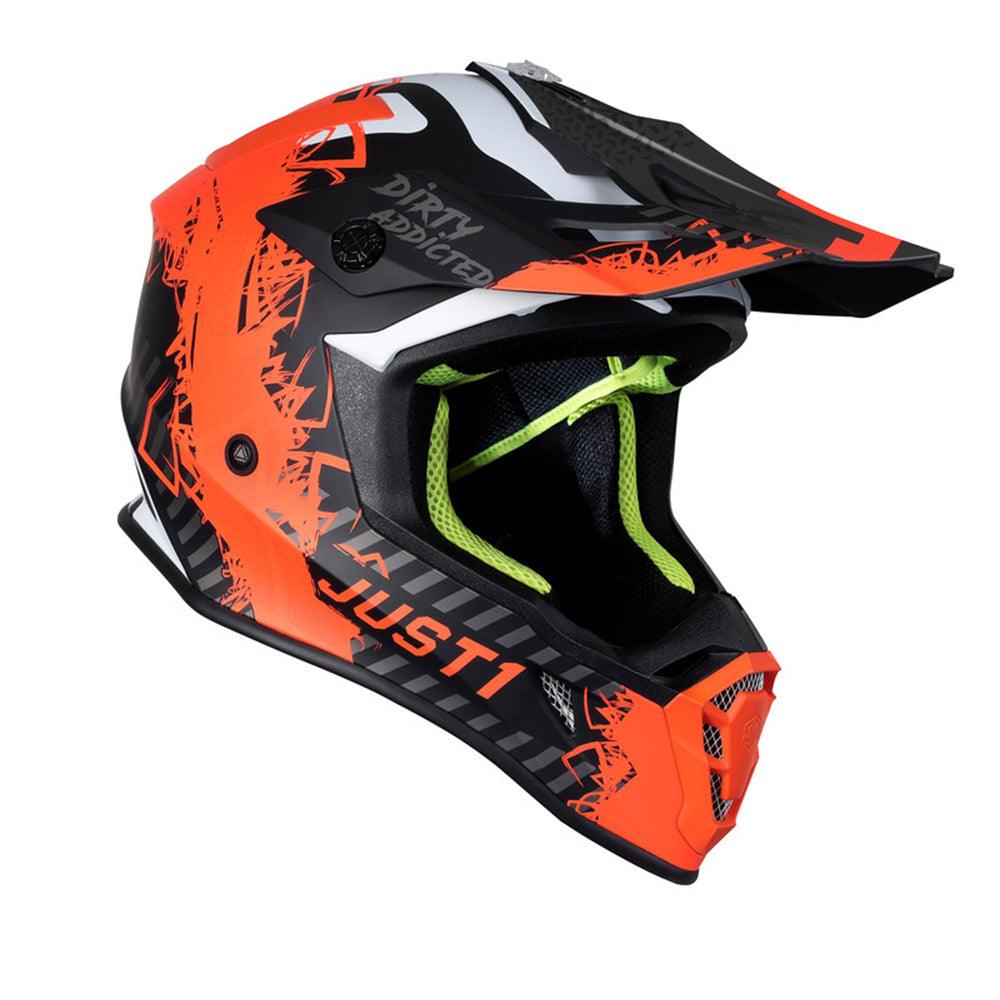 JUST1 J38 MASK 2021 HELMET - FLUO ORANGE TITANIUM/BLACK MATT FICEDA ACCESSORIES sold by Cully's Yamaha