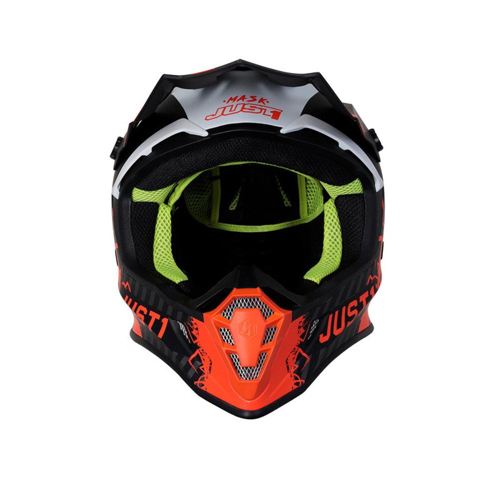 JUST1 J38 MASK 2021 HELMET - FLUO ORANGE TITANIUM/BLACK MATT FICEDA ACCESSORIES sold by Cully's Yamaha