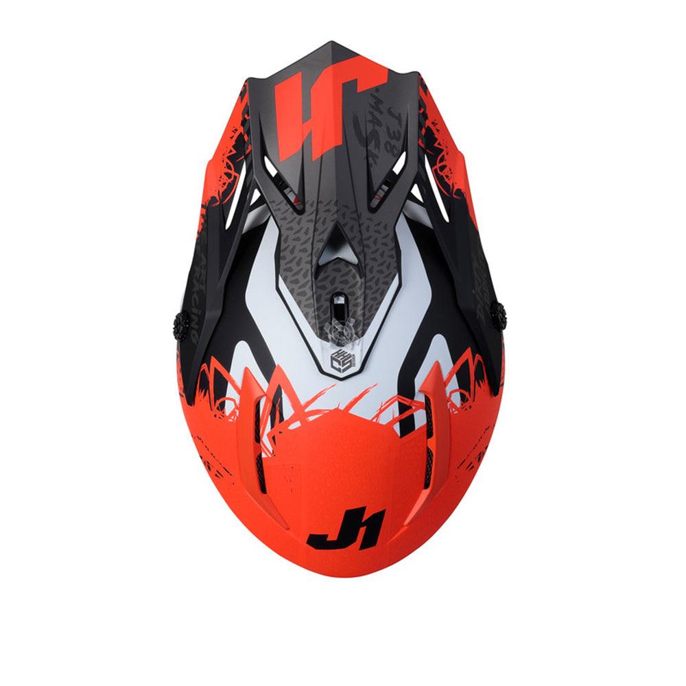 JUST1 J38 MASK 2021 HELMET - FLUO ORANGE TITANIUM/BLACK MATT FICEDA ACCESSORIES sold by Cully's Yamaha