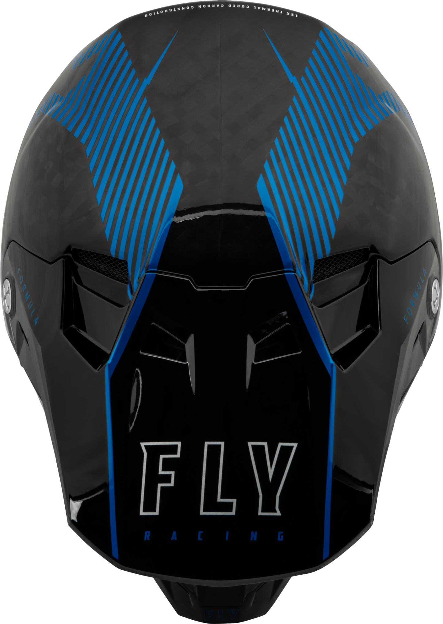 FLY 2023 YOUTH FORMULA CARBON TRACER HELMET - BLUE/BLACK MCLEOD ACCESSORIES (P) sold by Cully's Yamaha