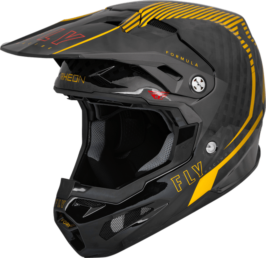 FLY 2023 YOUTH FORMULA CARBON TRACER HELMET - GOLD/BLACK MCLEOD ACCESSORIES (P) sold by Cully's Yamaha