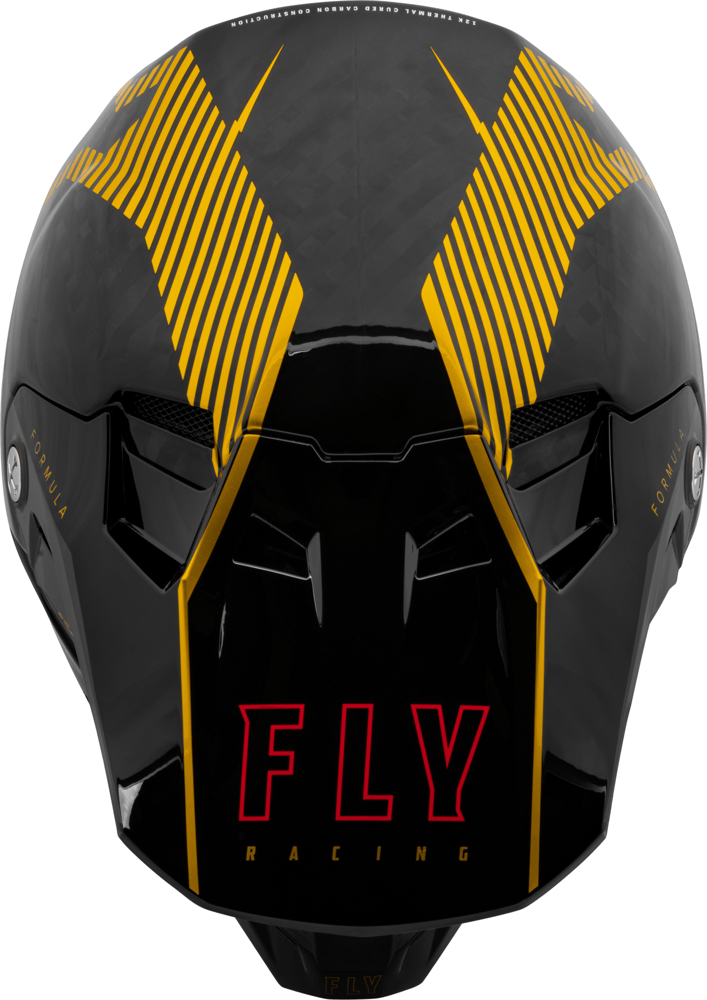 FLY 2023 YOUTH FORMULA CARBON TRACER HELMET - GOLD/BLACK MCLEOD ACCESSORIES (P) sold by Cully's Yamaha