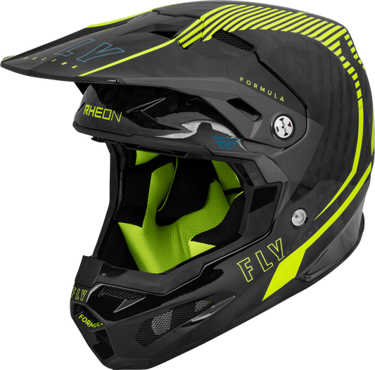 FLY 2023 YOUTH FORMULA CARBON TRACER HELMET - HI-VIS/BLACK MCLEOD ACCESSORIES (P) sold by Cully's Yamaha