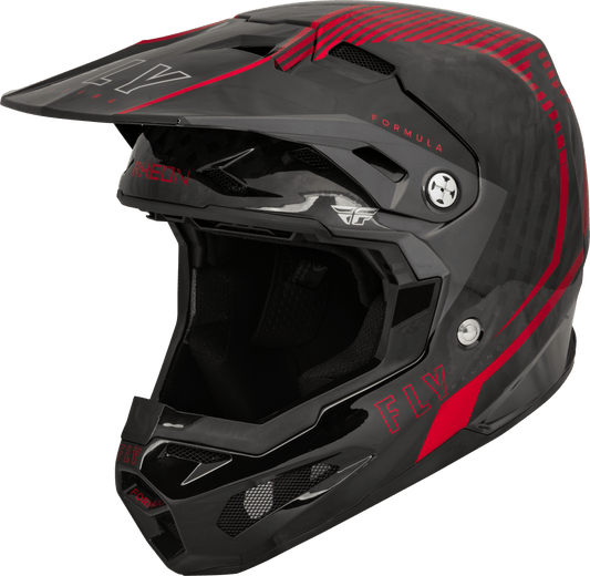 FLY 2023 YOUTH FORMULA CARBON TRACER HELMET - RED/BLACK MCLEOD ACCESSORIES (P) sold by Cully's Yamaha
