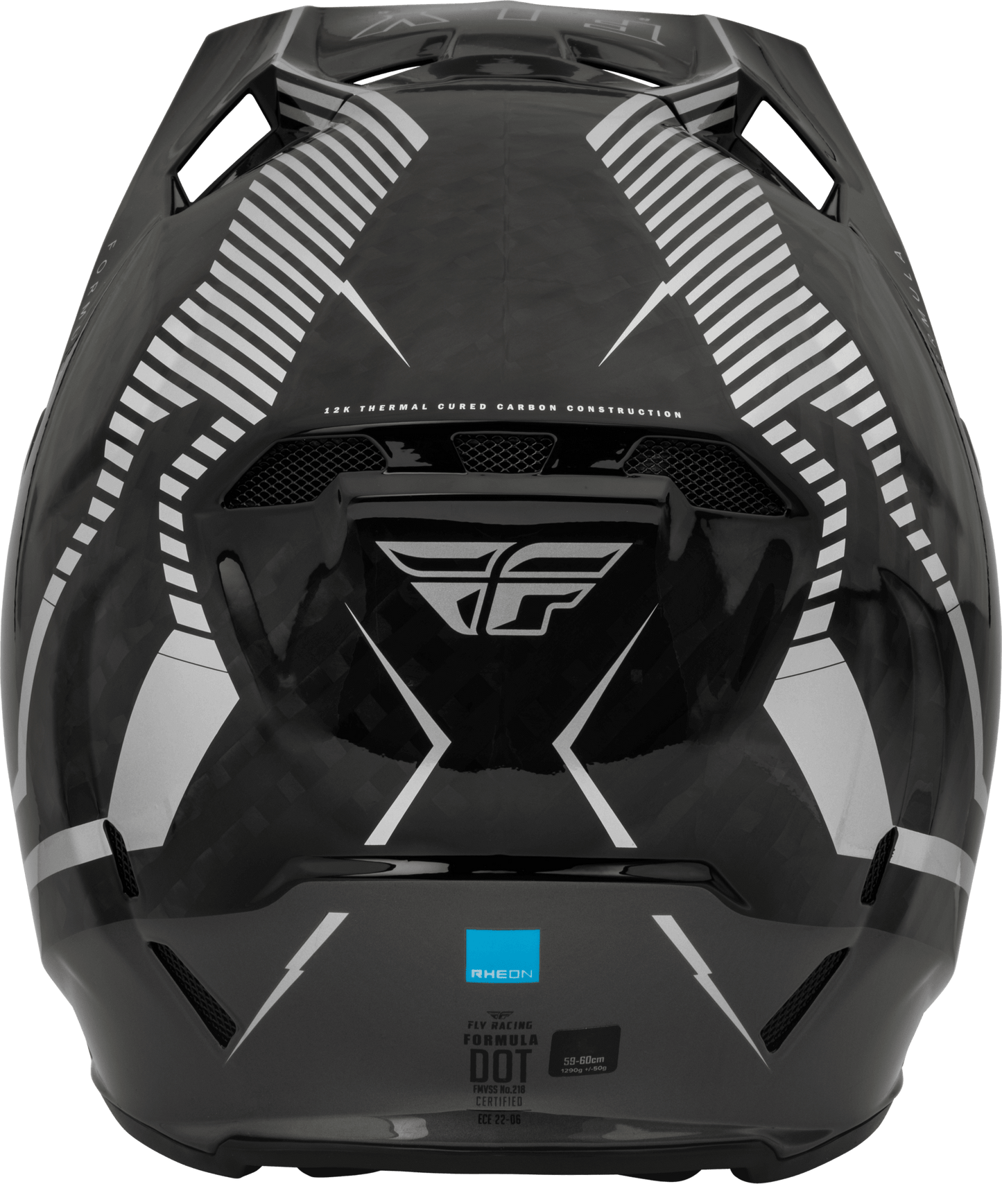 FLY 2023 YOUTH FORMULA CARBON TRACER HELMET - SILVER/BLACK MCLEOD ACCESSORIES (P) sold by Cully's Yamaha
