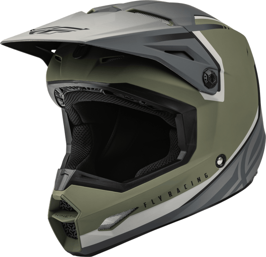 FLY 2023 YOUTH KINETIC VISION ECE HELMET - OLIVE GREEN/GREY MCLEOD ACCESSORIES (P) sold by Cully's Yamaha