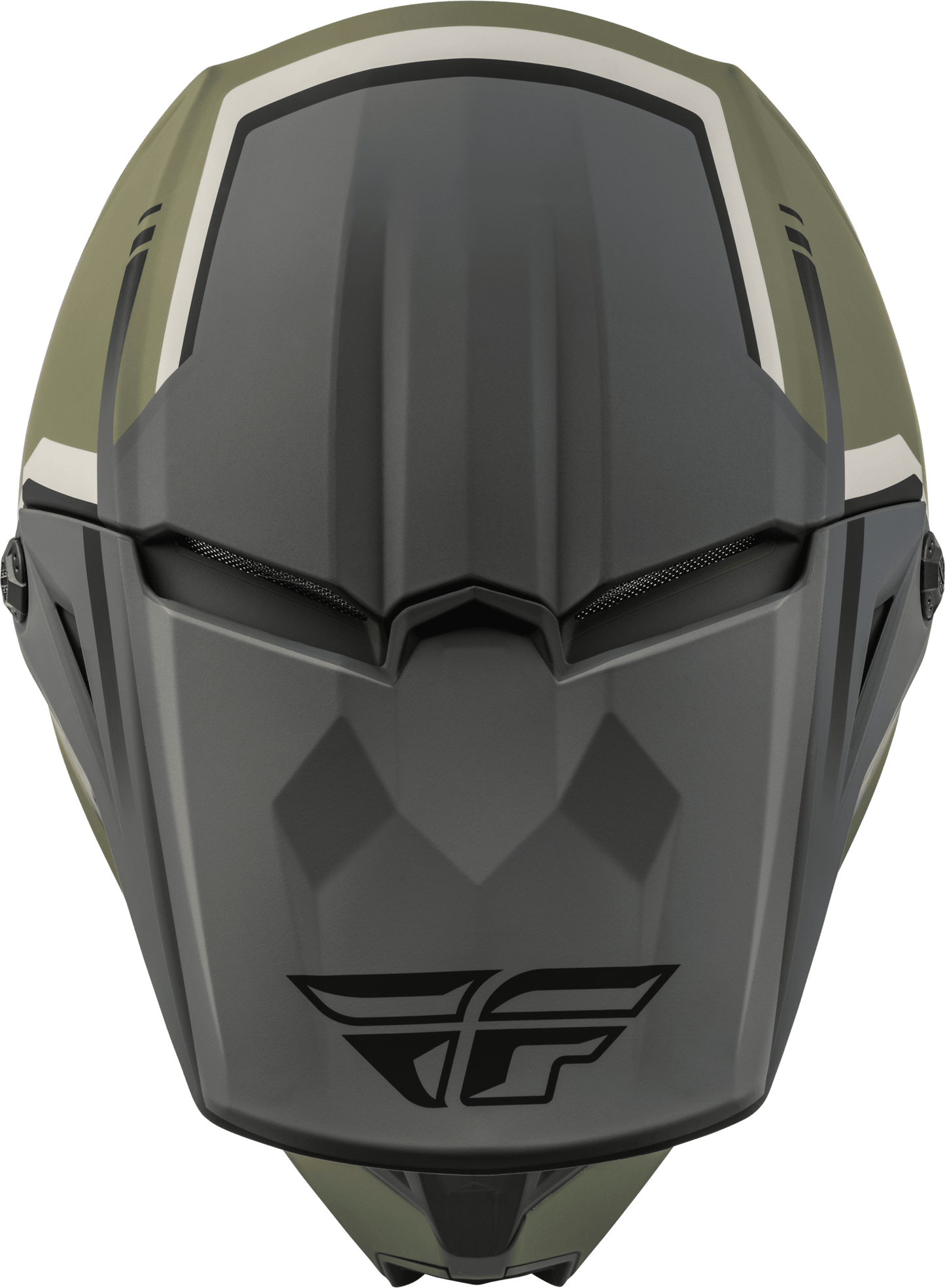 FLY 2023 YOUTH KINETIC VISION ECE HELMET - OLIVE GREEN/GREY MCLEOD ACCESSORIES (P) sold by Cully's Yamaha