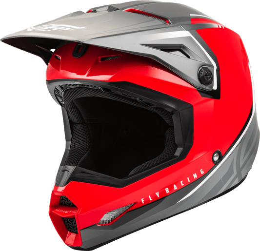 FLY 2023 YOUTH KINETIC VISION ECE HELMET - RED/GREY MCLEOD ACCESSORIES (P) sold by Cully's Yamaha