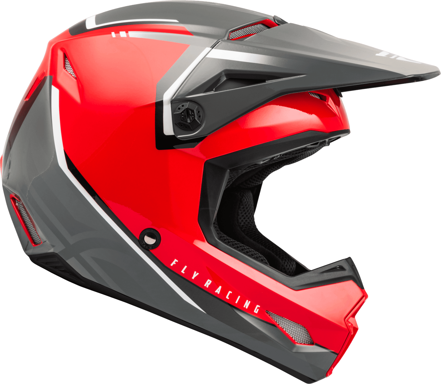 FLY 2023 YOUTH KINETIC VISION ECE HELMET - RED/GREY MCLEOD ACCESSORIES (P) sold by Cully's Yamaha
