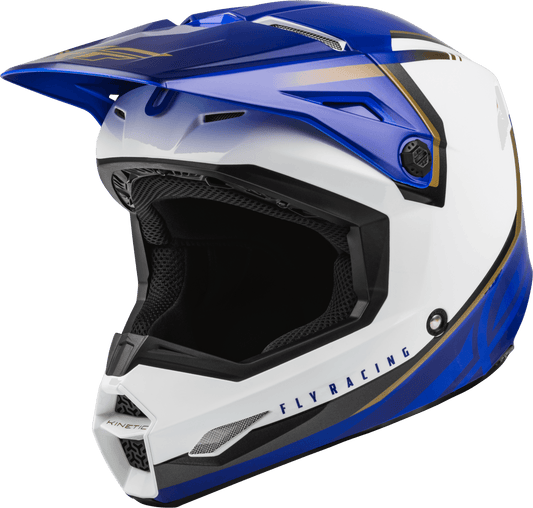 FLY 2023 YOUTH KINETIC VISION ECE HELMET - WHITE/BLUE MCLEOD ACCESSORIES (P) sold by Cully's Yamaha