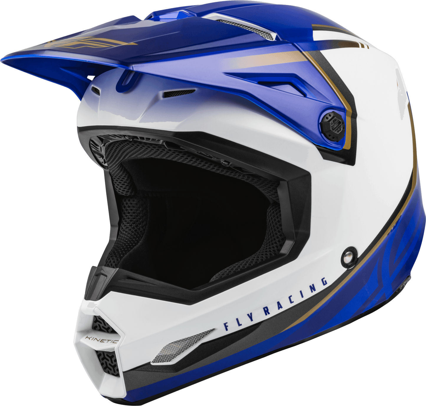 FLY 2023 KINETIC VISION ECE HELMET - WHITE/BLUE MCLEOD ACCESSORIES (P) sold by Cully's Yamaha
