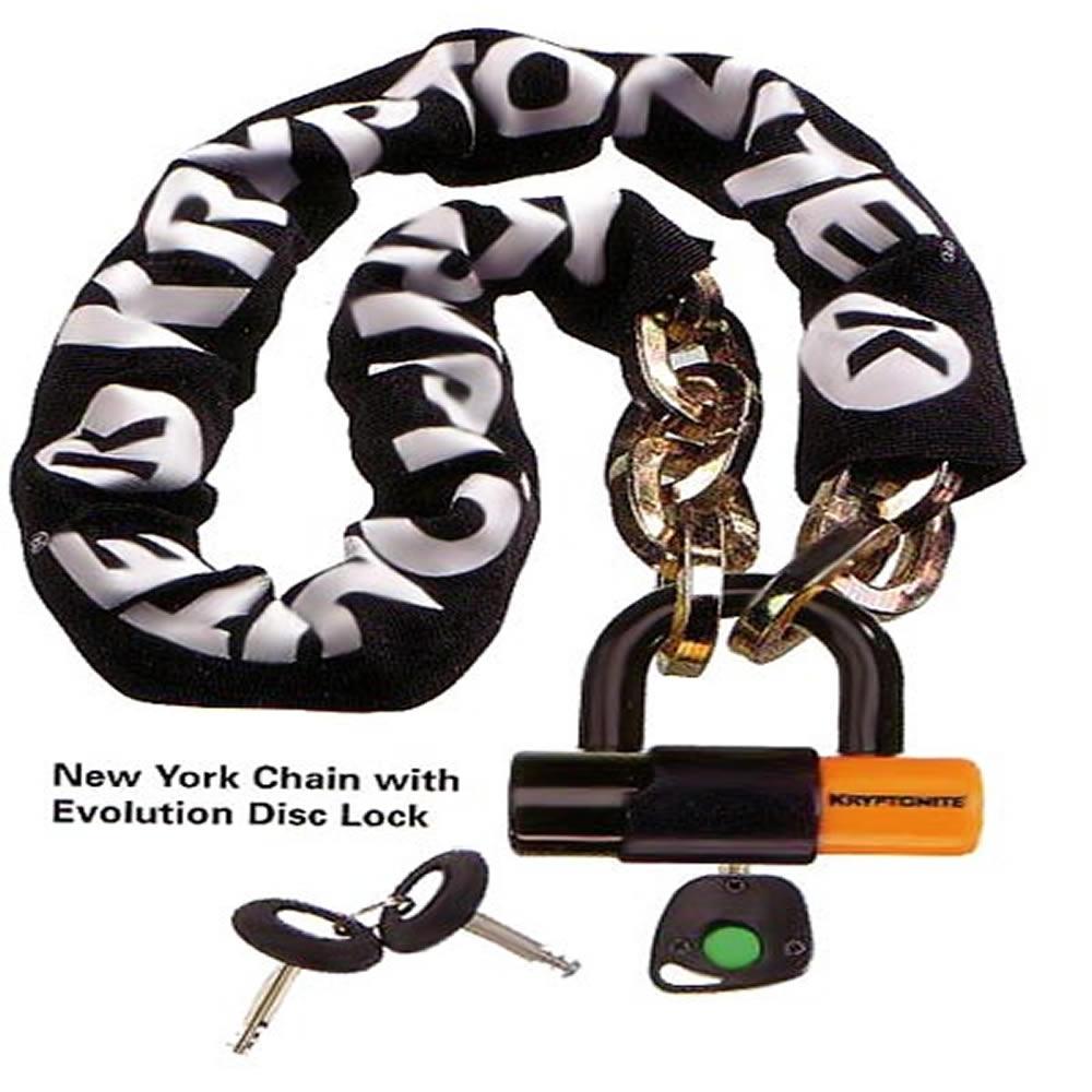 Kryptonite new york chain best sale with evolution disc lock