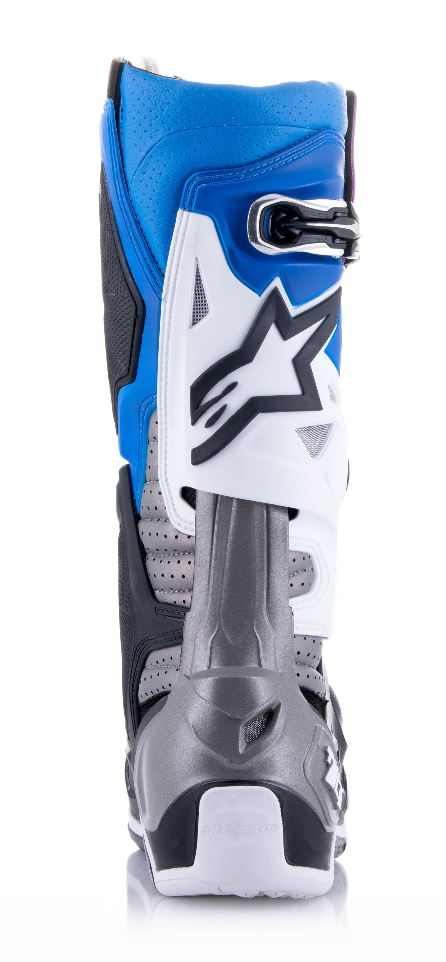 ALPINESTARS 2023 TECH 10 (MY20) SUPERVENTED BOOTS - BLACK ENAMEL BLUE PURPLE WHITE MONZA IMPORTS sold by Cully's Yamaha