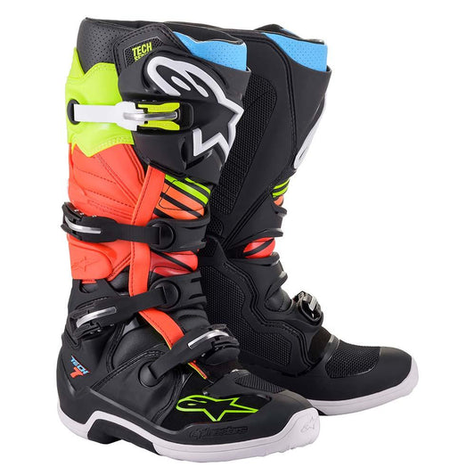 ALPINESTARS TECH 7 BOOTS 2022 - BLACK/FLUO YELLOW/FLUO RED MONZA IMPORTS sold by Cully's Yamaha