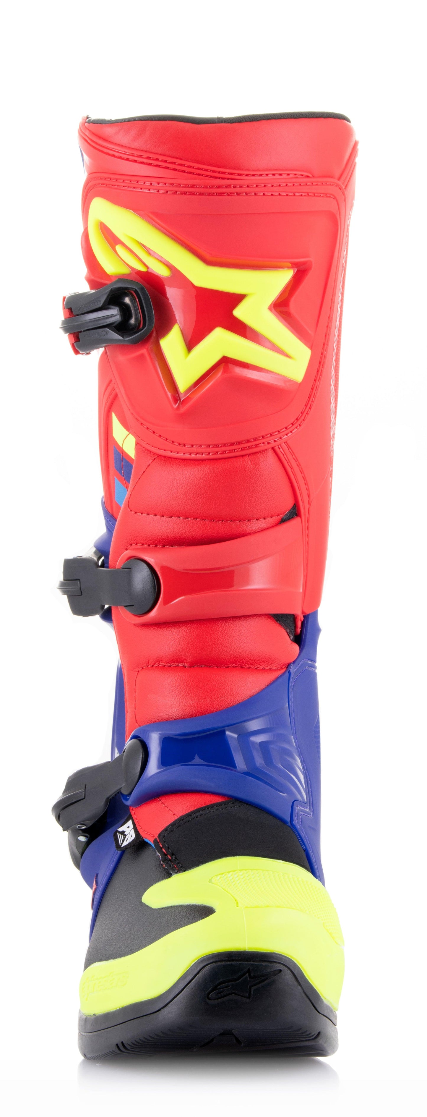 ALPINESTARS 2023 TECH 3 BOOTS - BRIGHTRED DARKBLUE YELLOW FLUO MONZA IMPORTS sold by Cully's Yamaha