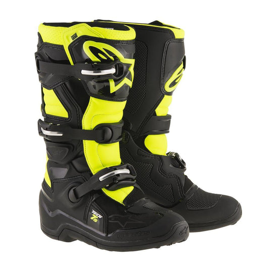 ALPINESTARS TECH 7s YOUTH BOOTS - BLACK/FLUO YELLOW MONZA IMPORTS sold by Cully's Yamaha