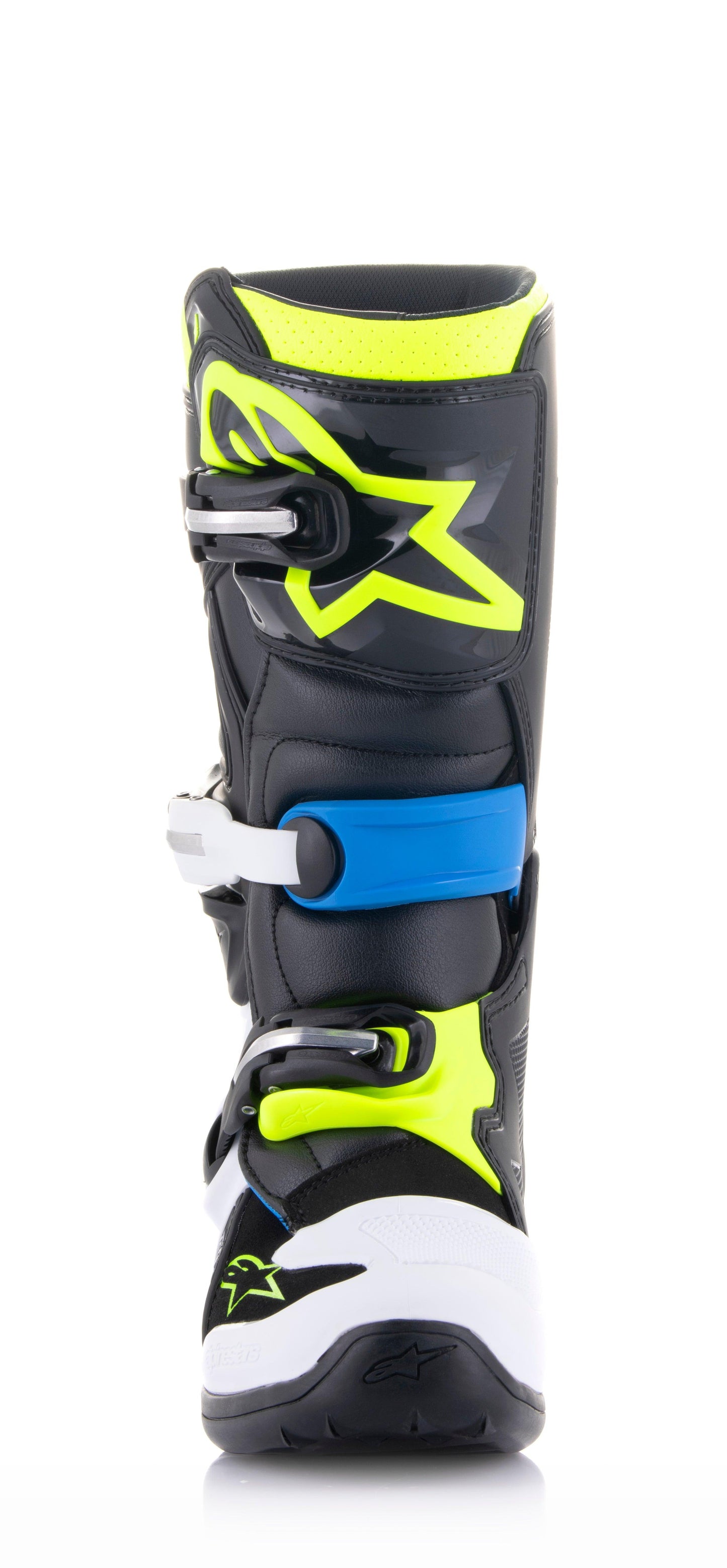 ALPINESTARS 2023 YOUTH TECH 7S BOOTS - BLACK ENAMEL BLUE YELLOW FLUO MONZA IMPORTS sold by Cully's Yamaha