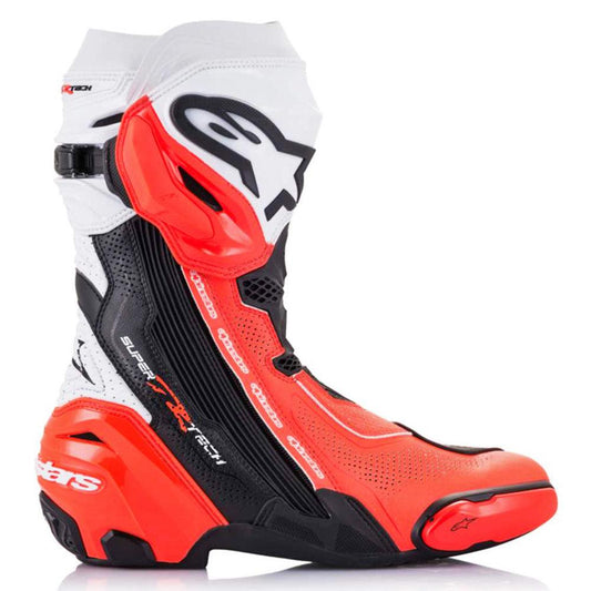 ALPINESTARS SUPERTECH R V2 VENTED BOOTS - BLACK/WHITE/FLUO RED MONZA IMPORTS sold by Cully's Yamaha