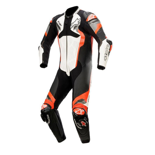 ALPINESTARS ATEM V4 SUIT (1 PCE) - WHITE/BLACK/FLUO RED MONZA IMPORTS sold by Cully's Yamaha