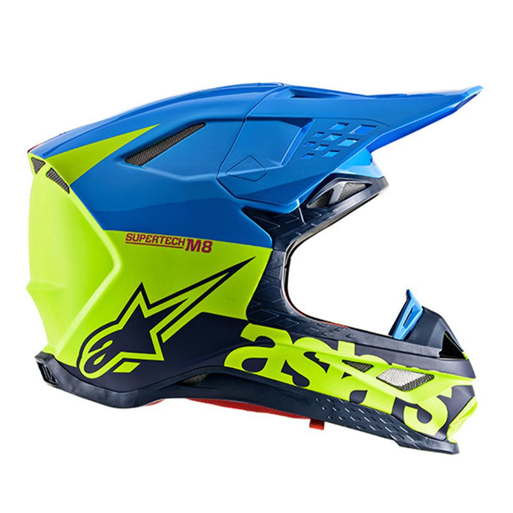 ALPINESTARS S-M8 RADIUM HELMET - AQUA/YELLOW/NAVY MONZA IMPORTS sold by Cully's Yamaha