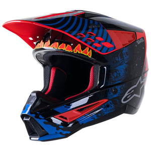 ALPINESTARS 2023 SM5 SOLAR FLARE HELMET - GLOSS BLACK BLUE FLUO YELLOW MONZA IMPORTS sold by Cully's Yamaha