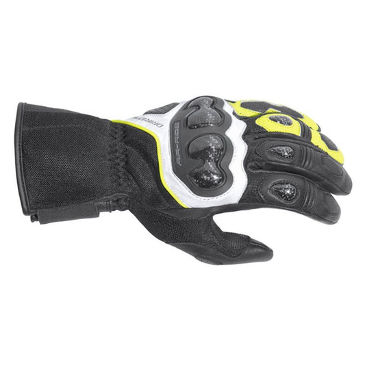 DRIRIDER AIR-RIDE 2 LONG CUFF GLOVES - BLACK/WHITE/YELLOW MCLEOD ACCESSORIES (P) sold by Cully's Yamaha