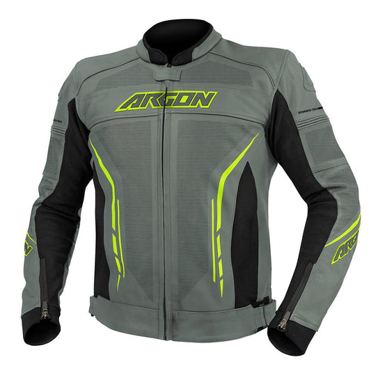 ARGON SCORCHER PERFORATED JACKET - GREY/LIME MCLEOD ACCESSORIES (P) sold by Cully's Yamaha