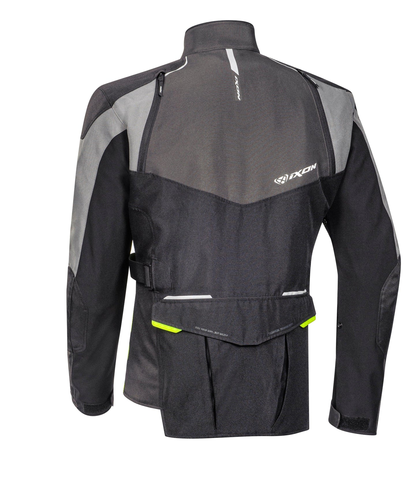 IXON BALDER JACKET - BLACK/GREY/BRIGHT YELLOW CASSONS PTY LTD sold by Cully's Yamaha
