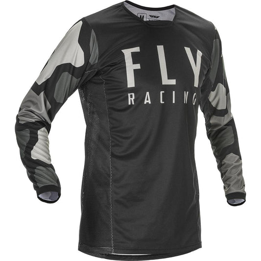 FLY KINETIC K221 YOUTH 2021 JERSEY - BLACK/GREY MCLEOD ACCESSORIES (P) sold by Cully's Yamaha