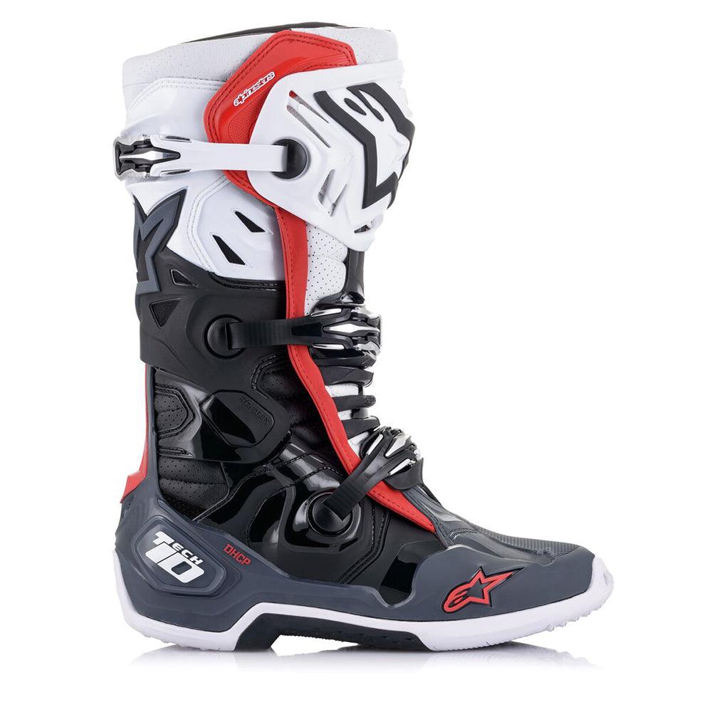 ALPINESTARS TECH 10 (MY20) BOOTS - SUPERVENTED BLACK/WHITE/GREY/RED MONZA IMPORTS sold by Cully's Yamaha