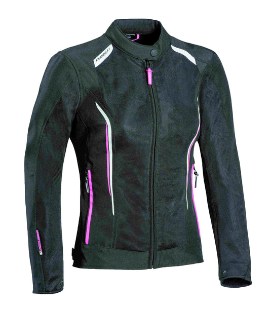 IXON COOL AIR COMFORT LADY JACKET - BLACK/WHITE/PINK CASSONS PTY LTD sold by Cully's Yamaha