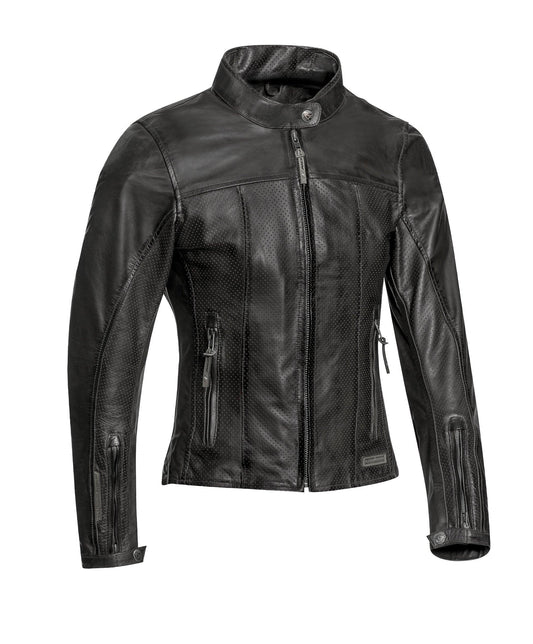 IXON CRANK AIR LADY LEATHER JACKET - BLACK CASSONS PTY LTD sold by Cully's Yamaha