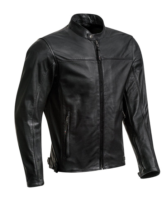 IXON CRANK AIR LEATHER JACKET - BLACK CASSONS PTY LTD sold by Cully's Yamaha
